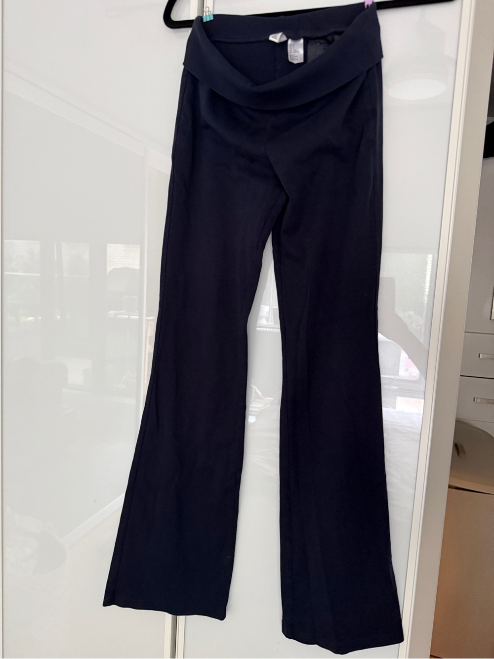 H&M Black Flared Fold-Over Waist Pants